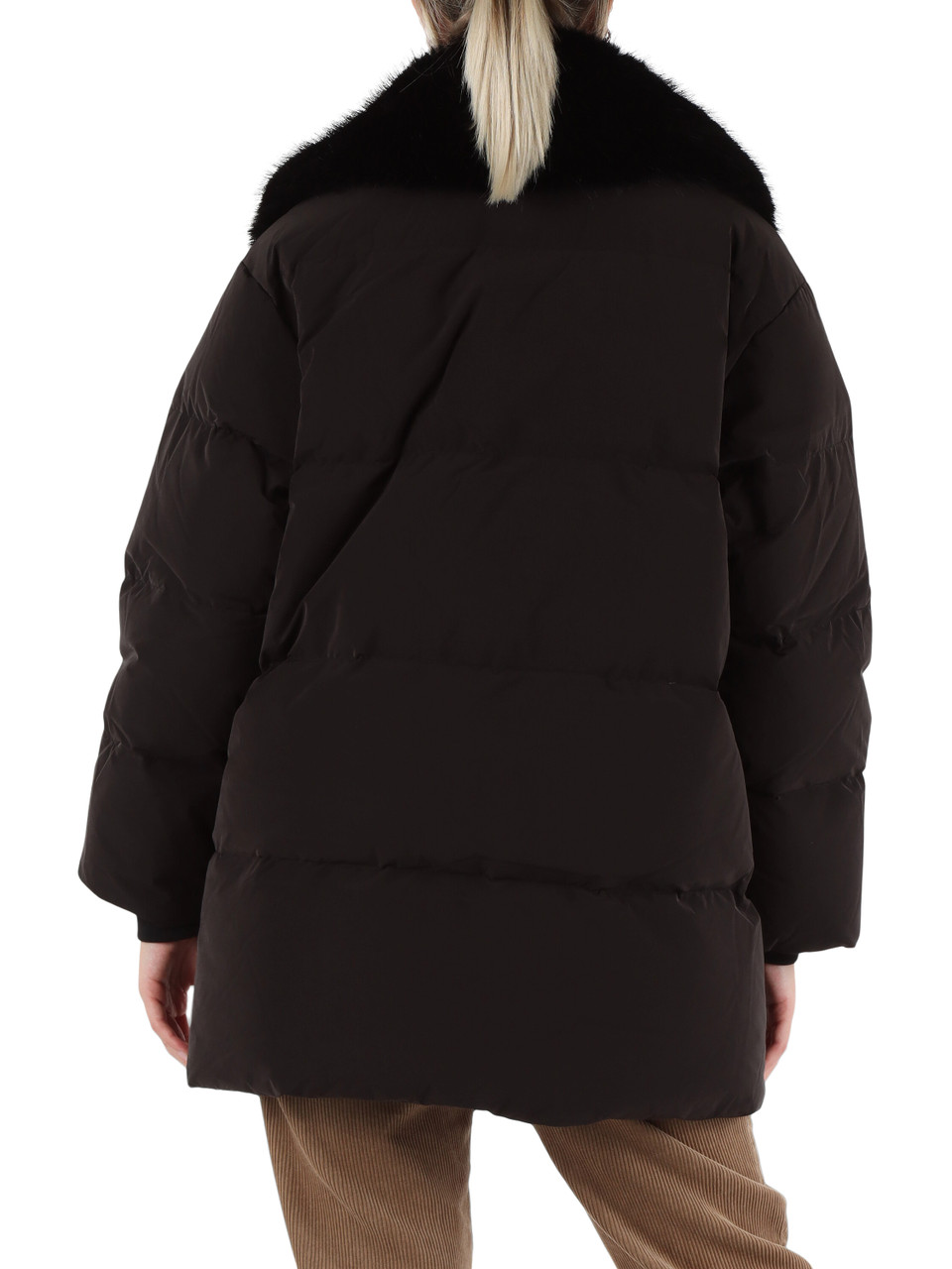 NERO | Piumino FD W079 con inserti ecopelliccia