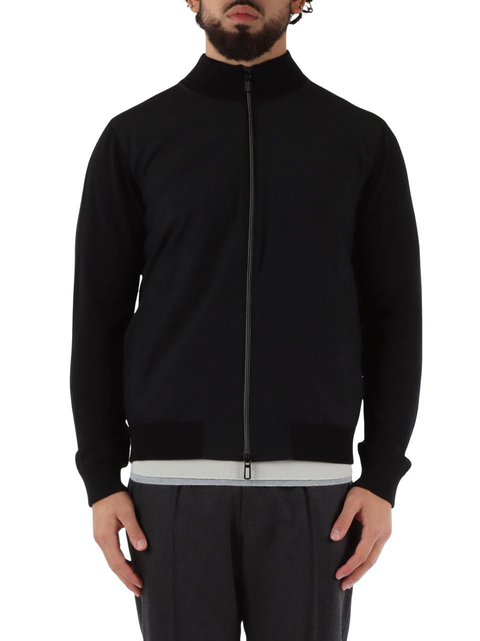 NERO | Cardigan Second Skin con pannelli a contrasto NERO | Cardigan Second Skin con pannelli a contrasto