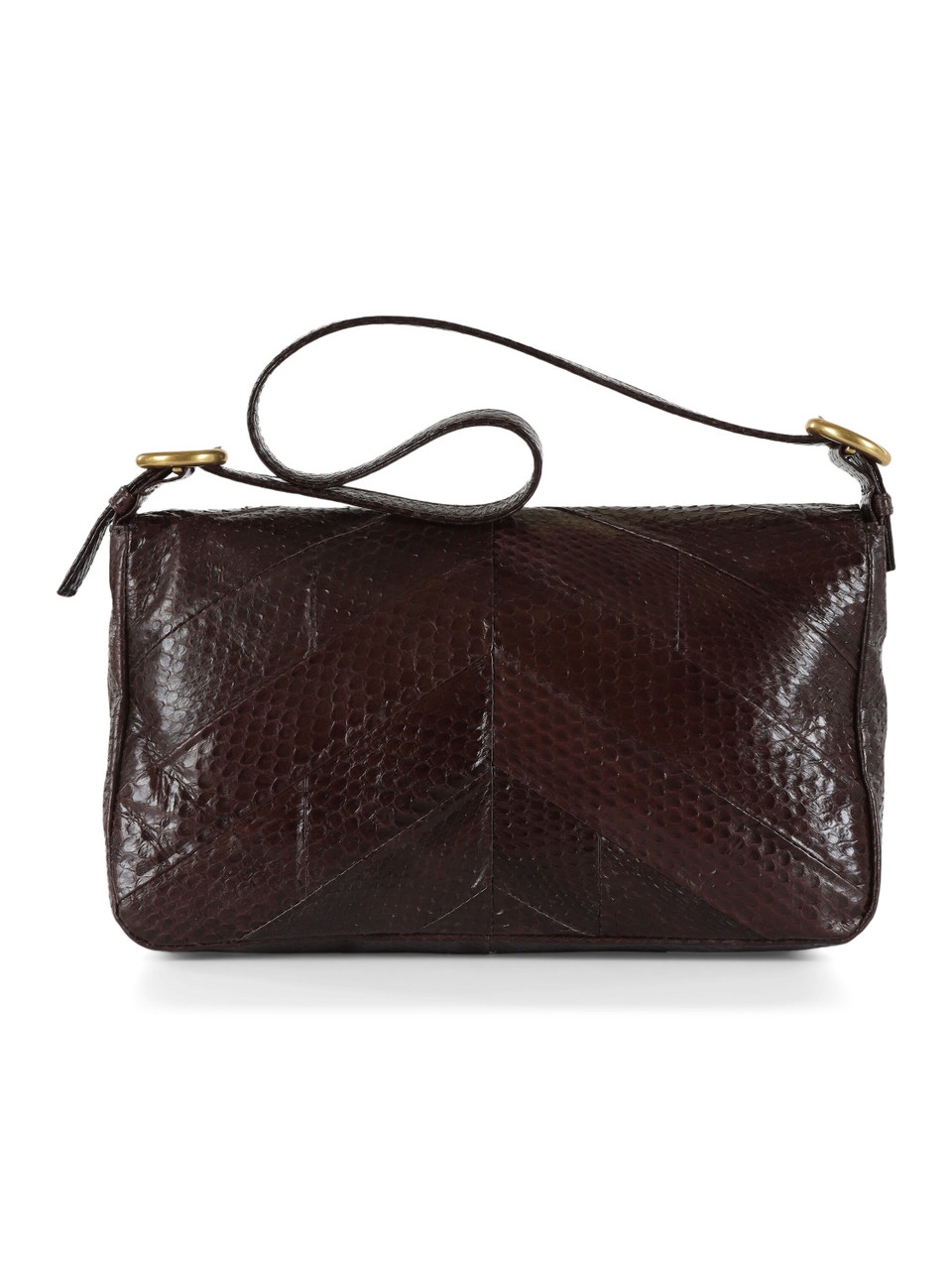 MARRONE | Borsa baguette EXOTIC STRIPES