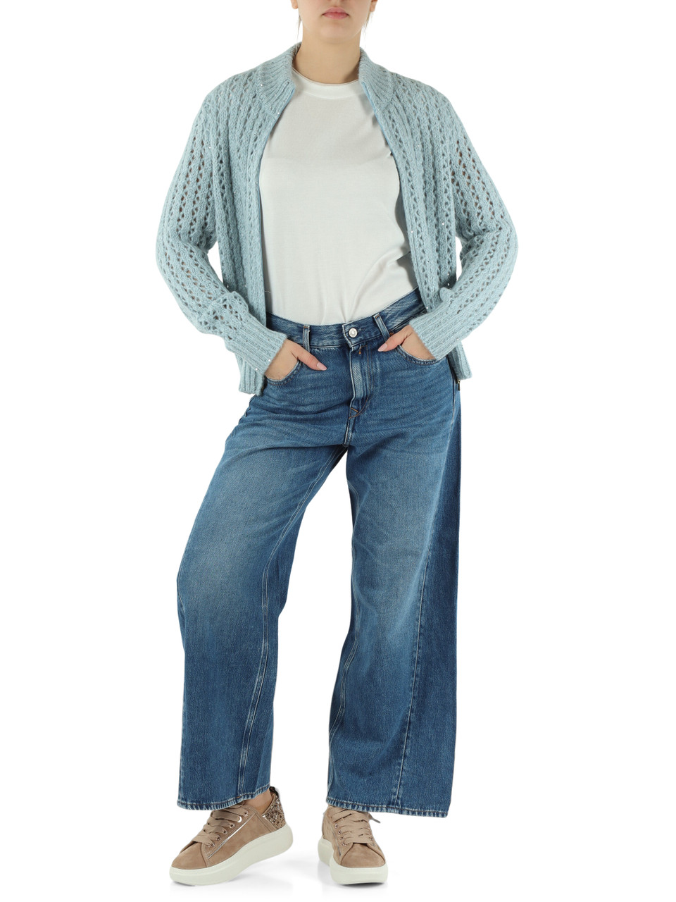 CELESTE | Cardigan con zip in misto lana e alpaca CELESTE | Cardigan con zip in misto lana e alpaca