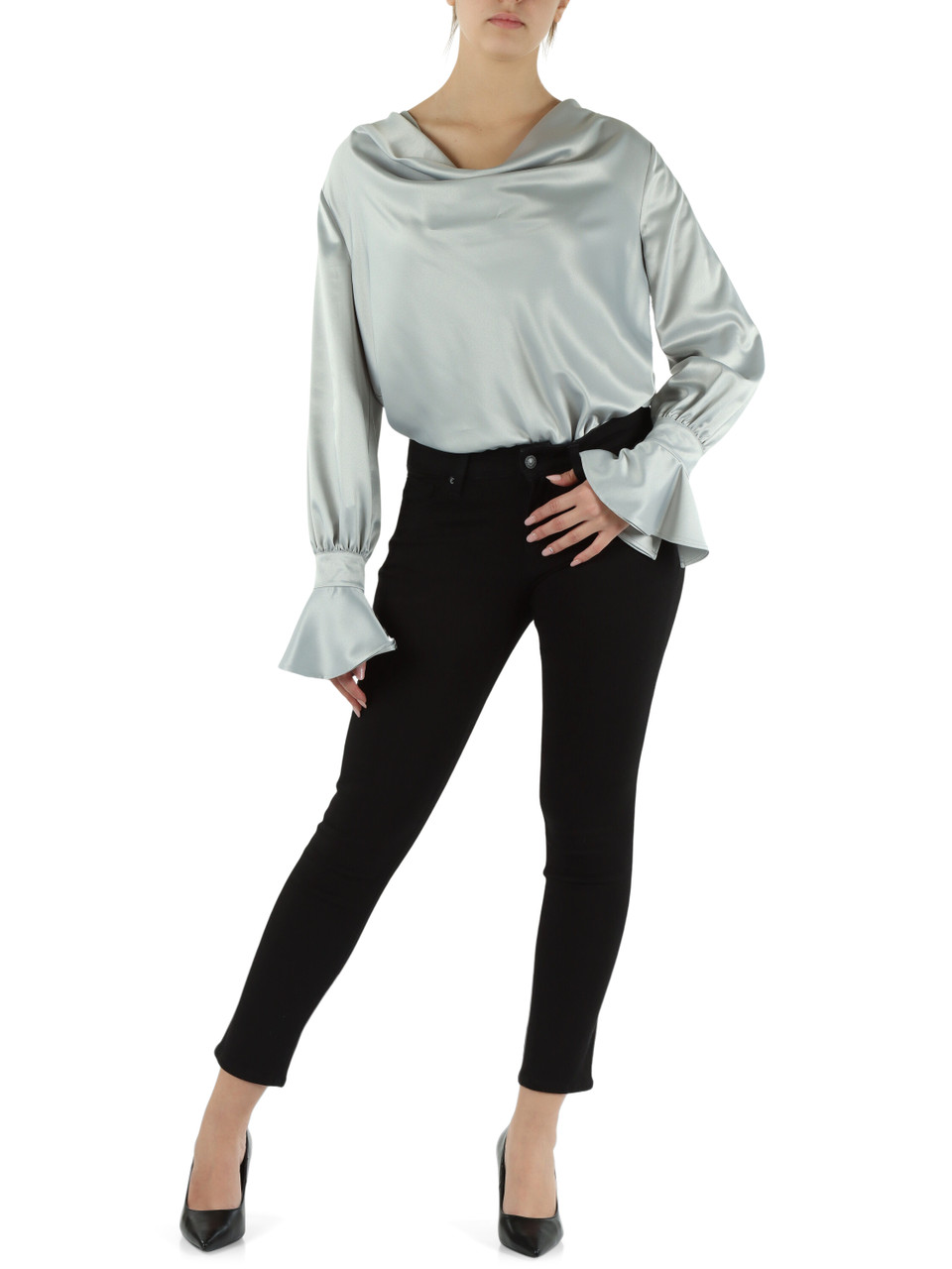 GRIGIO CHIARO | Blusa in satin FILIPA GRIGIO CHIARO | Blusa in satin FILIPA