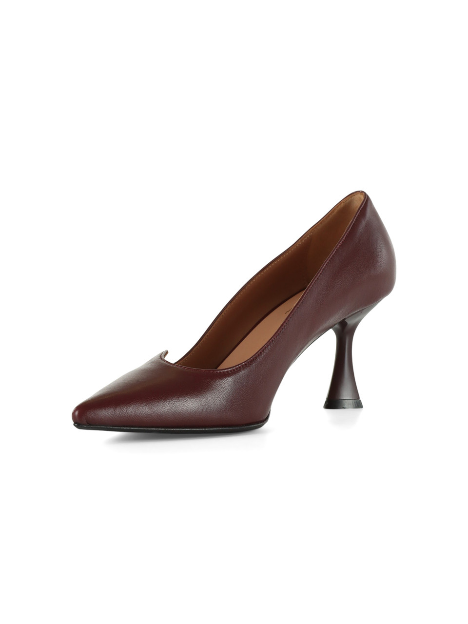 BORDEAUX | Décolleté in pelle con tacco a rocchetto