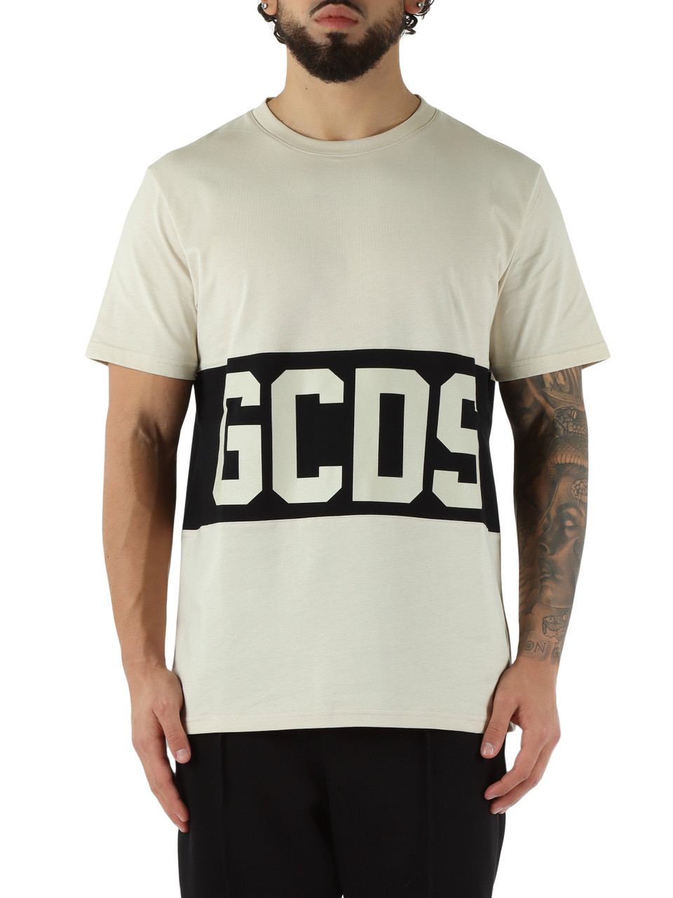 BEIGE | T-shirt in cotone regular fit con stampa logo BEIGE | T-shirt in cotone regular fit con stampa logo