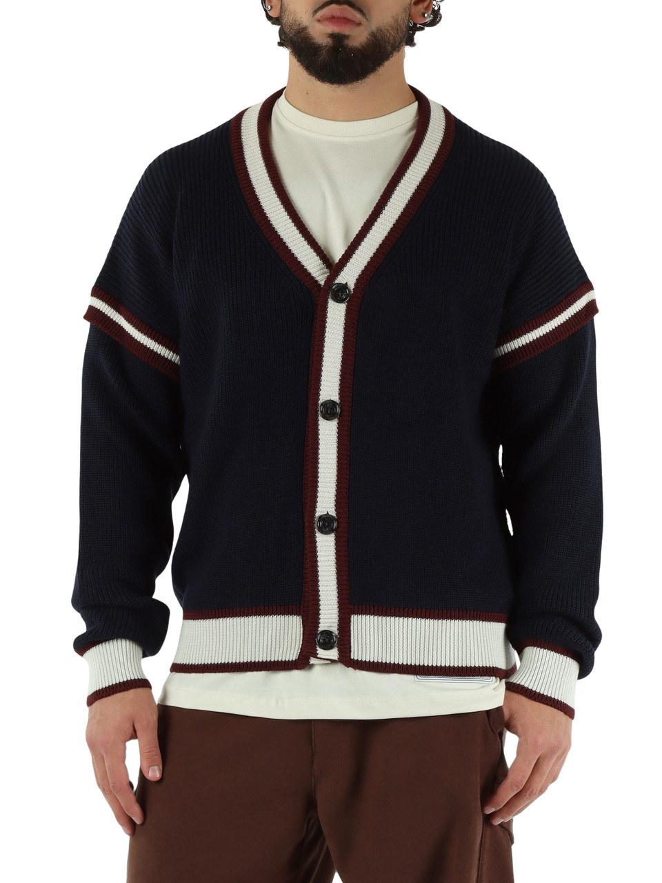 BLU | Cardigan stile College in misto lana BLU | Cardigan stile College in misto lana