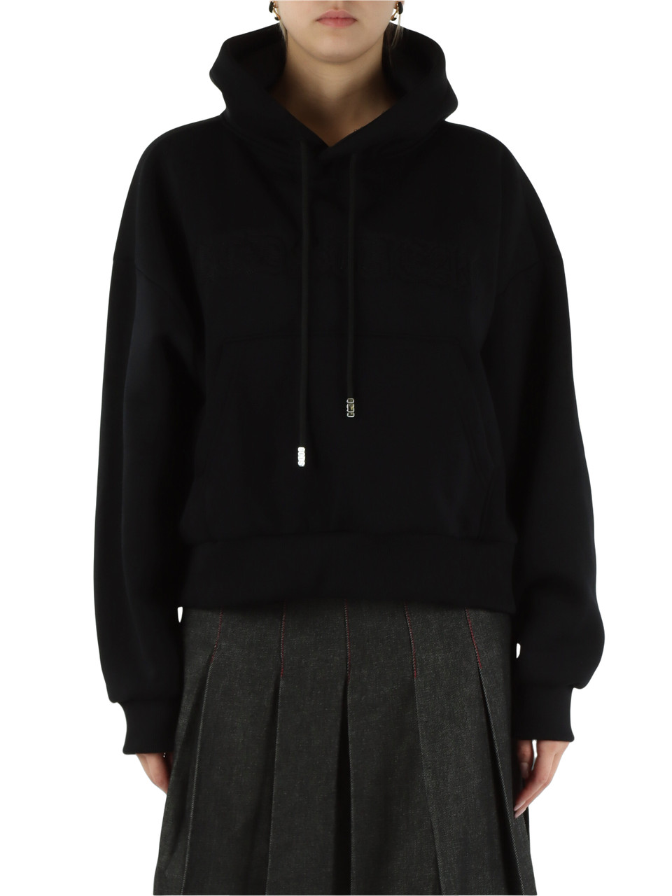 NERO | Felpa con cappuccio e ricamo logo frontale NERO | Felpa con cappuccio e ricamo logo frontale