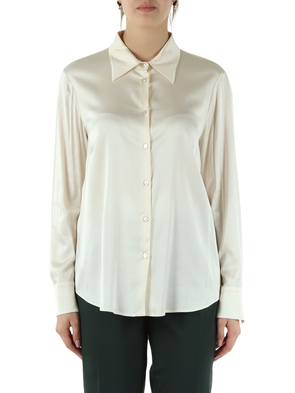 PANNA | Camicia in raso di viscosa stretch PANNA | Camicia in raso di viscosa stretch