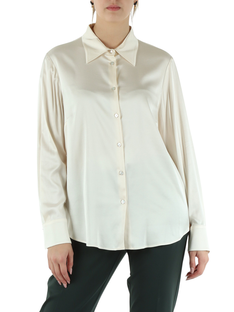 PANNA | Camicia in raso di viscosa stretch PANNA | Camicia in raso di viscosa stretch