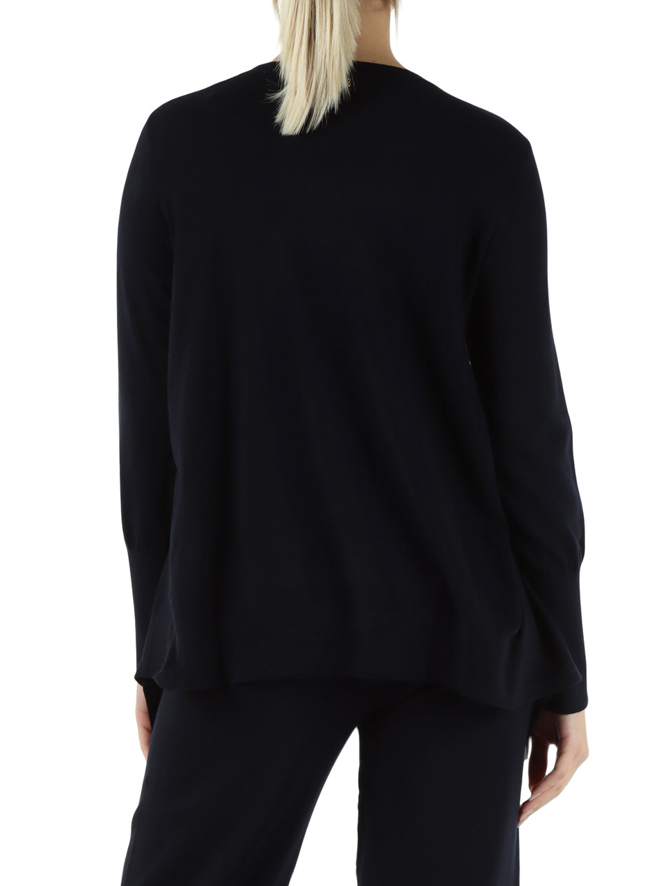 BLU SCURO | Maglia girocollo svasata con collo rimovibile BLU SCURO | Maglia girocollo svasata con collo rimovibile