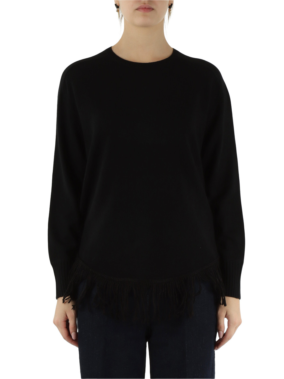 NERO | Maglia in misto lana e cashmere con frange NERO | Maglia in misto lana e cashmere con frange