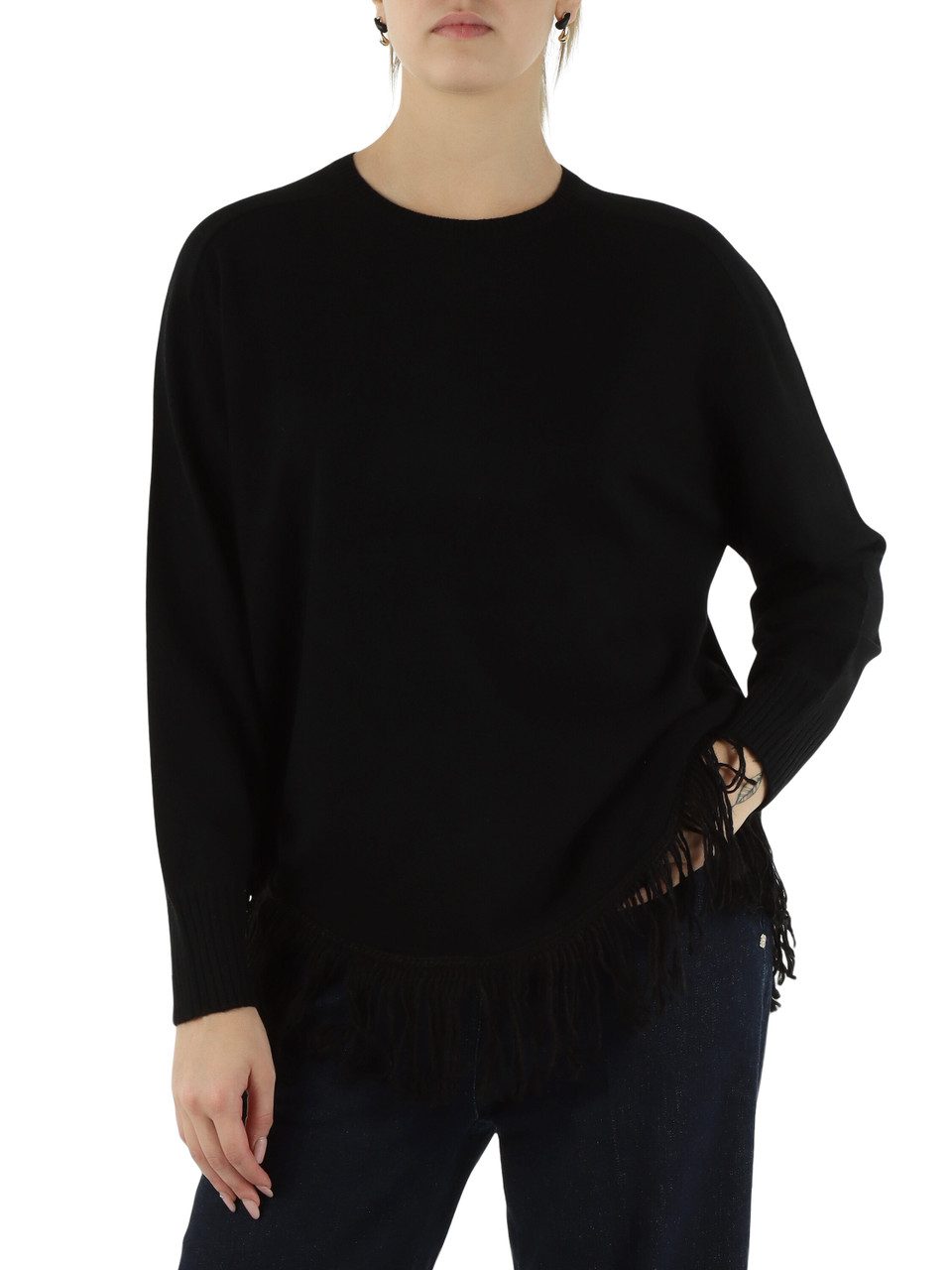 NERO | Maglia in misto lana e cashmere con frange NERO | Maglia in misto lana e cashmere con frange