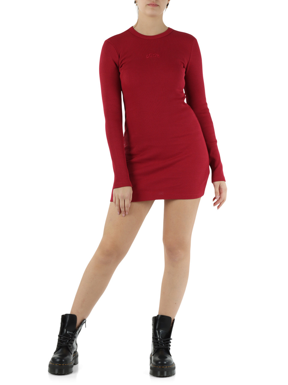 ROSSO SCURO | Mini abito a costine Essentials in cotone stretch ROSSO SCURO | Mini abito a costine Essentials in cotone stretch