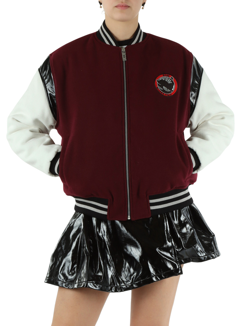 BORDEAUX | Giacca bomber varsity con maniche a contrasto BORDEAUX | Giacca bomber varsity con maniche a contrasto