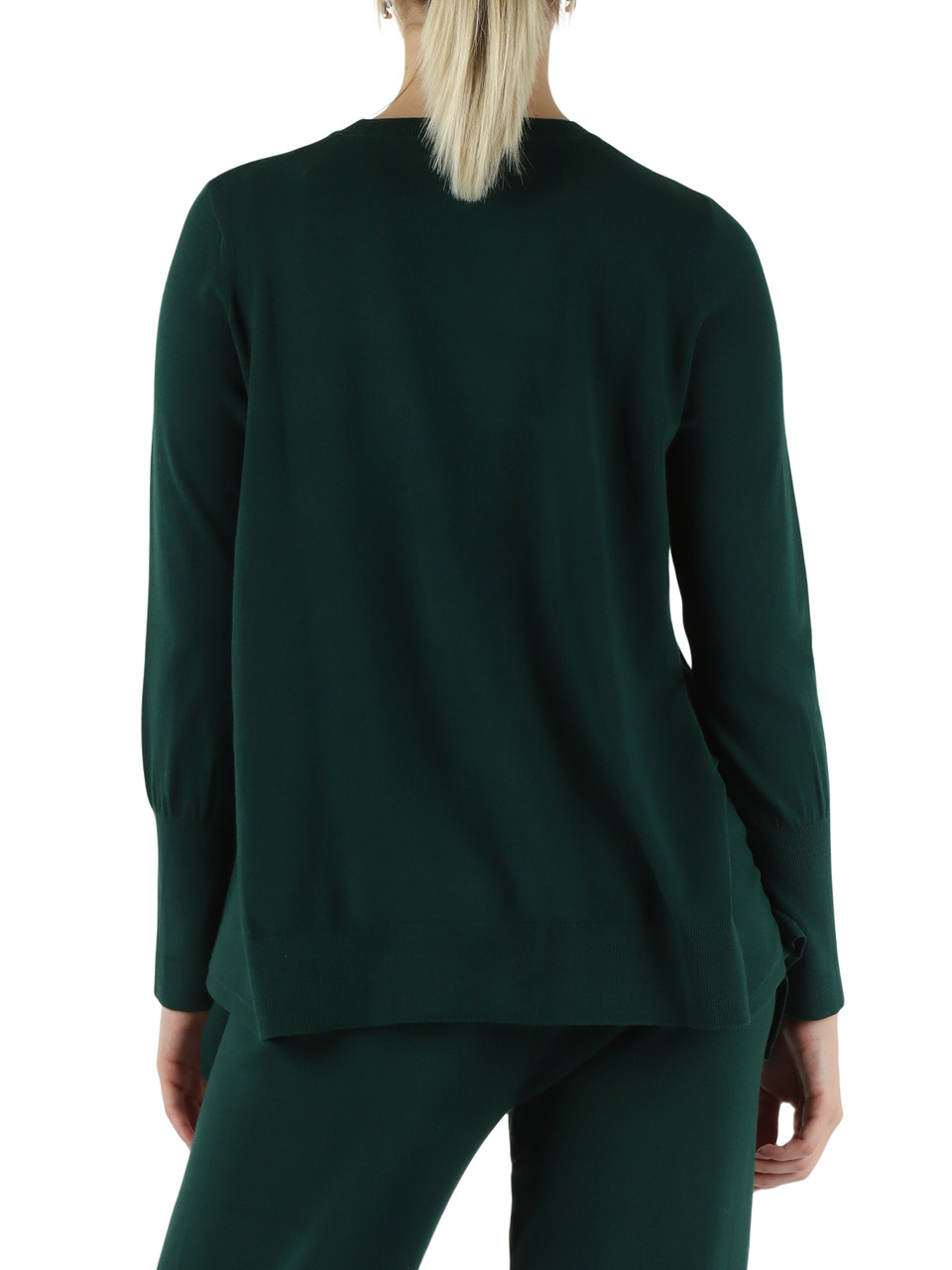 VERDE | Maglia girocollo svasata con collo rimovibile VERDE | Maglia girocollo svasata con collo rimovibile