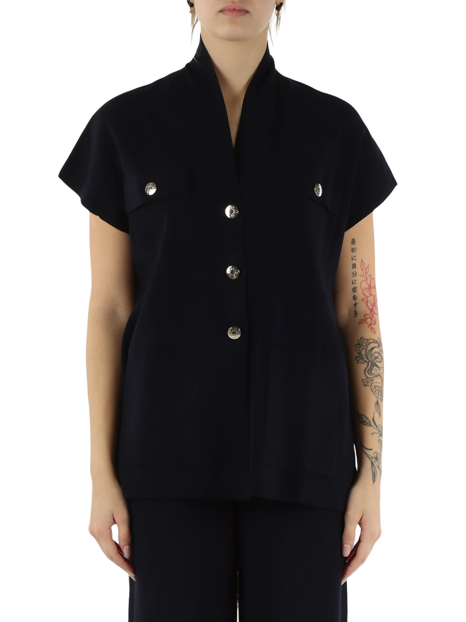 BLU SCURO | Gilet in misto viscosa BLU SCURO | Gilet in misto viscosa