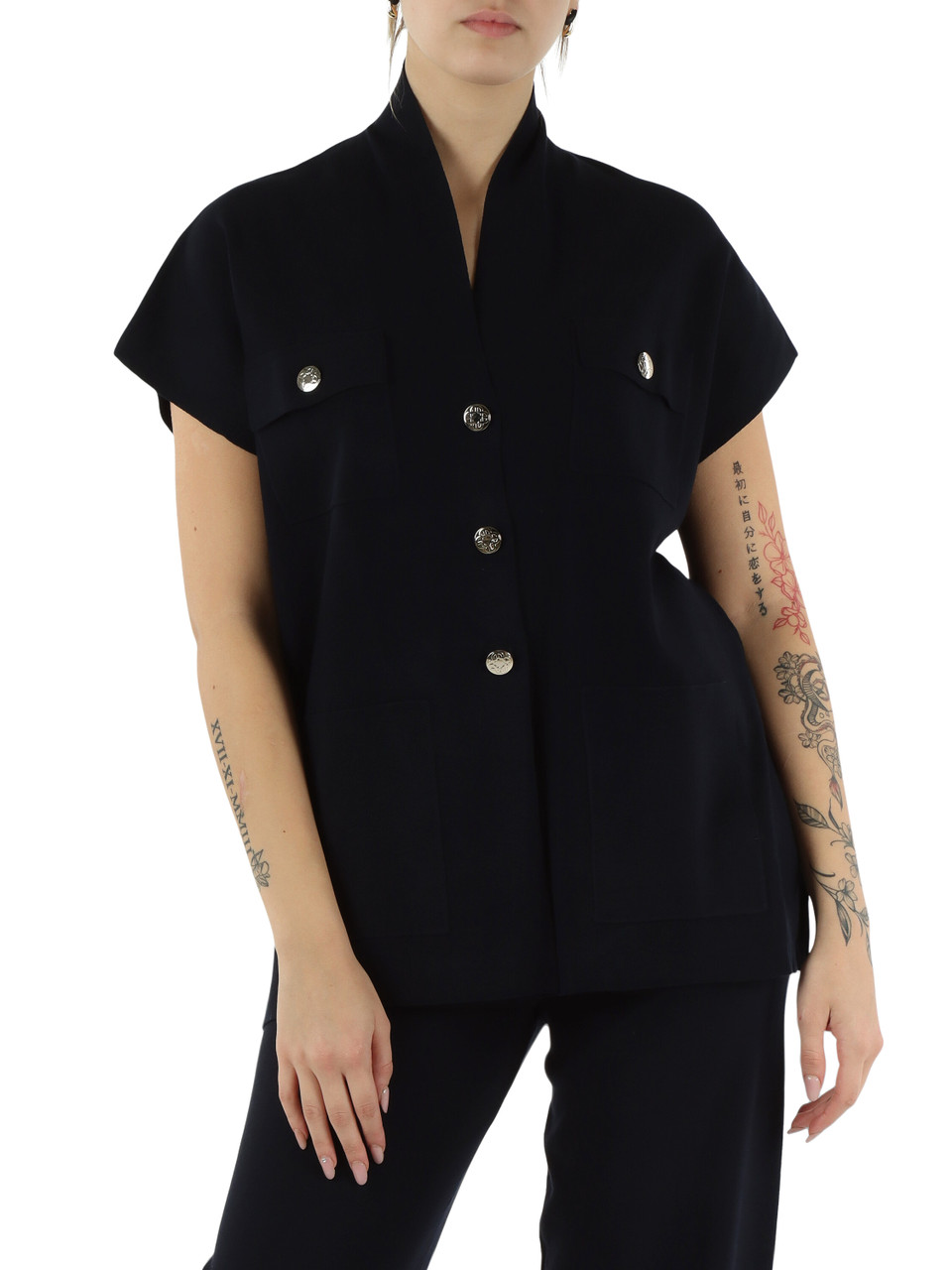 BLU SCURO | Gilet in misto viscosa BLU SCURO | Gilet in misto viscosa