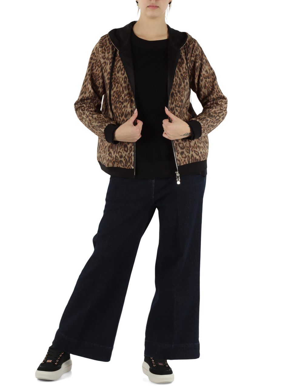 ANIMALIER | Felpa in misto cotone con cappuccio e zip ANIMALIER | Felpa in misto cotone con cappuccio e zip