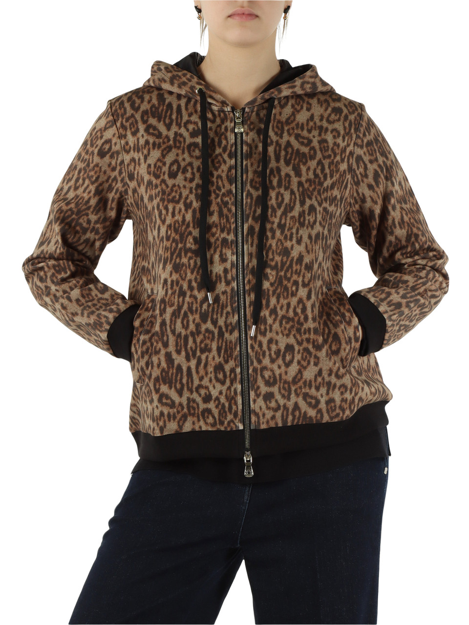 ANIMALIER | Felpa in misto cotone con cappuccio e zip ANIMALIER | Felpa in misto cotone con cappuccio e zip