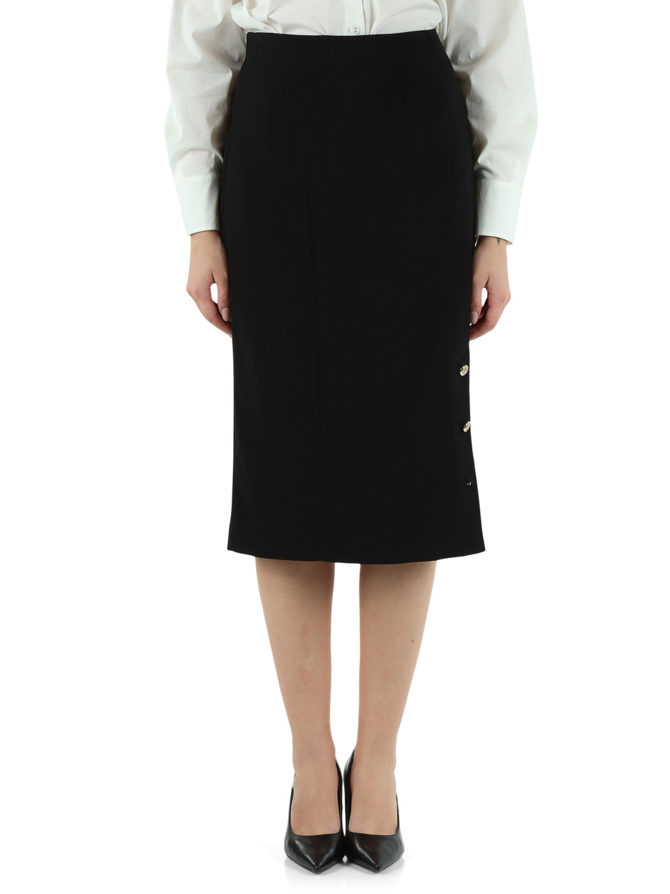 NERO | Gonna in crepe con spacco regolabile NERO | Gonna in crepe con spacco regolabile