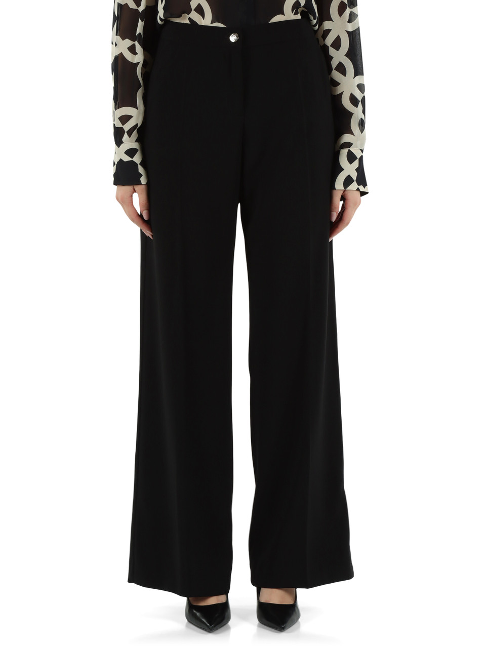 NERO | Pantalone gamba larga in crepe stretch NERO | Pantalone gamba larga in crepe stretch