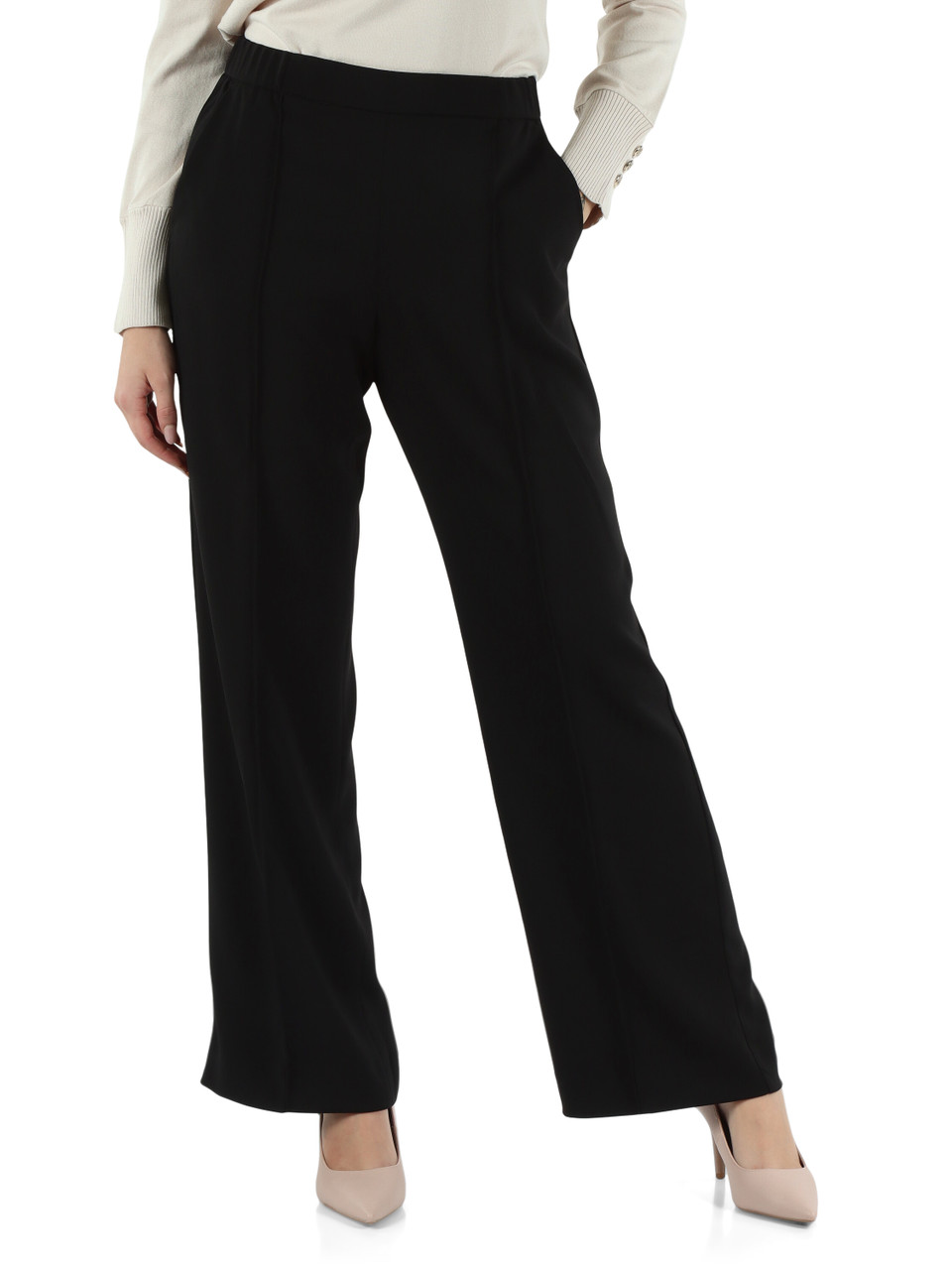 NERO | Pantalone gamba larga in cady stretch NERO | Pantalone gamba larga in cady stretch