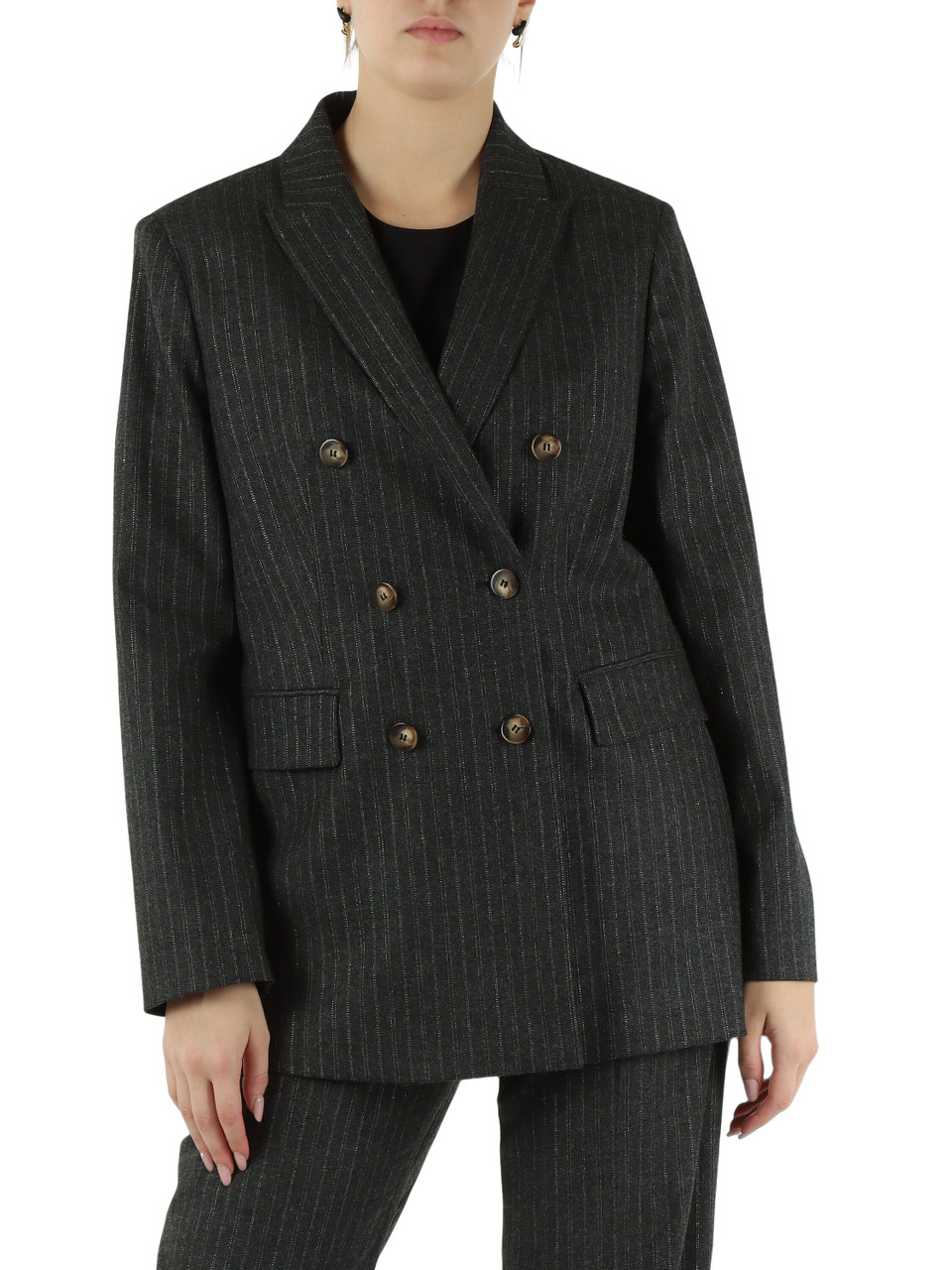 GRIGIO SCURO | Giacca doppiopetto in misto lana e viscosa GRIGIO SCURO | Giacca doppiopetto in misto lana e viscosa