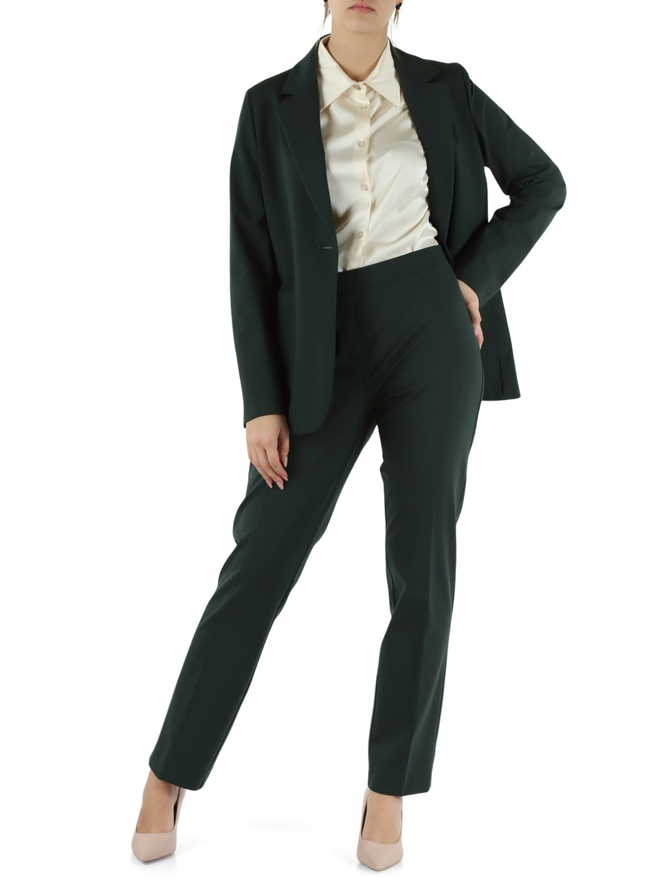 VERDE | Pantalone in misto viscosa punto Milano VERDE | Pantalone in misto viscosa punto Milano