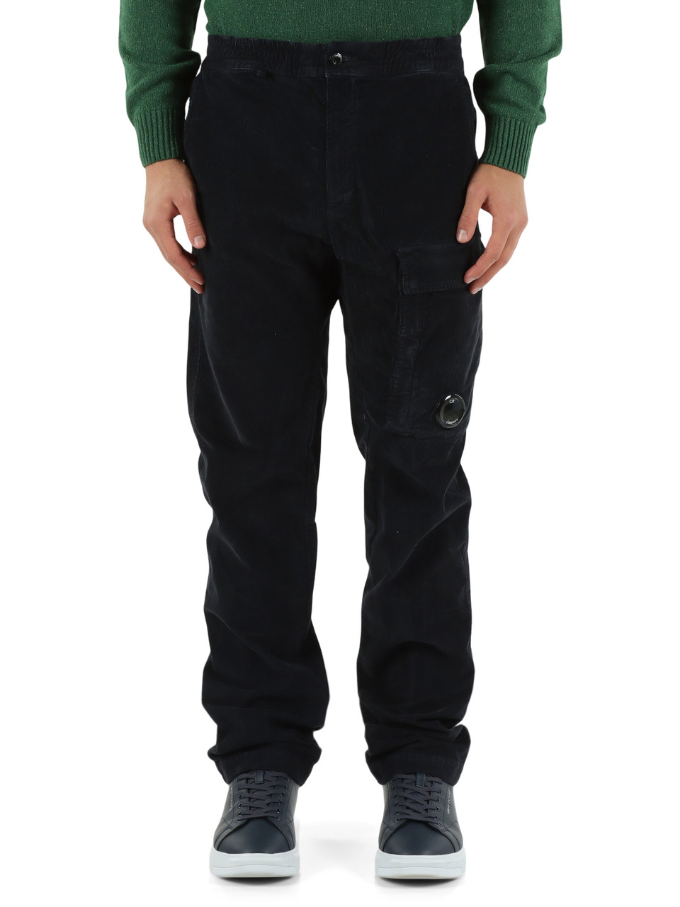 BLU SCURO | Pantalone in corduroy con tasca cargo BLU SCURO | Pantalone in corduroy con tasca cargo