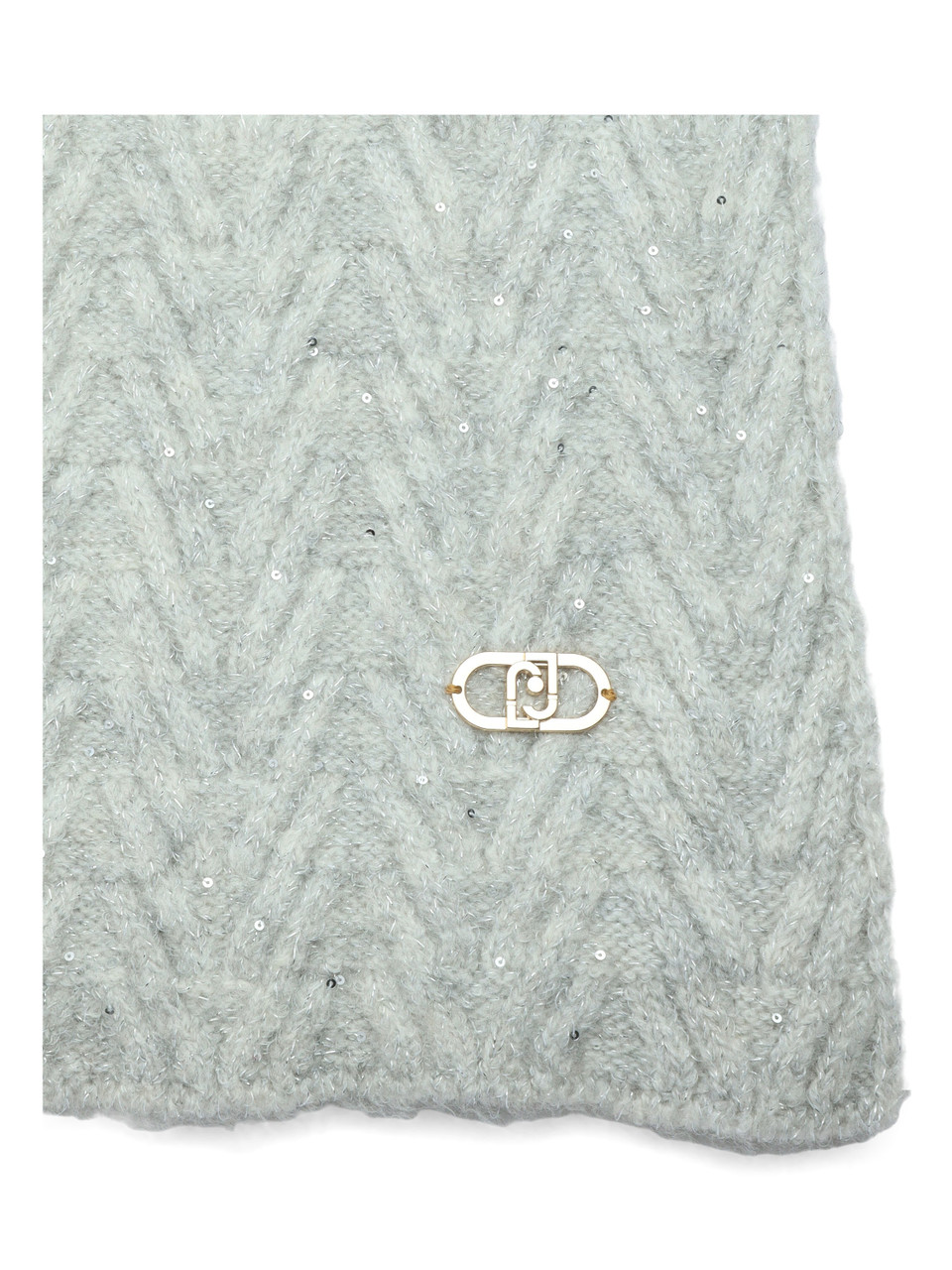 GRIGIO CHIARO | Sciarpa in misto lana con micro paillettes