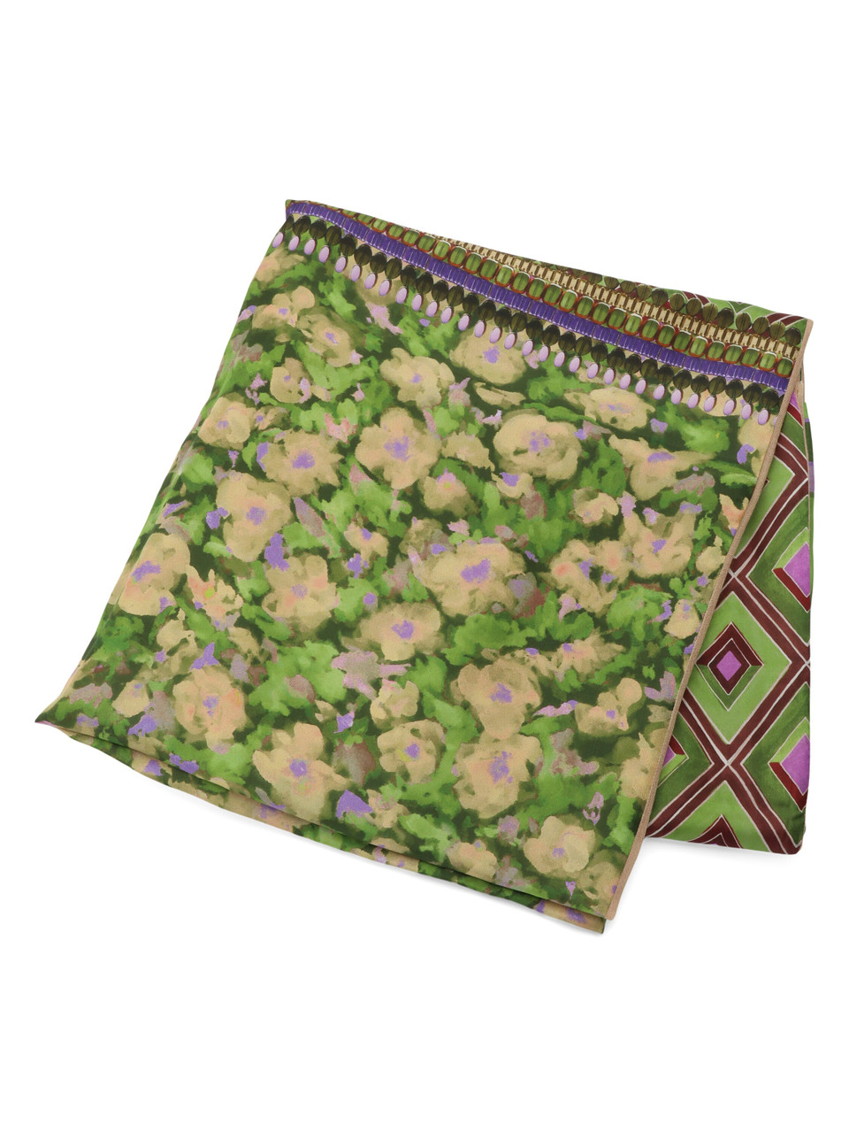 GRÜN | Quadratischer Schal aus Modal-Mischung mit Logomuster