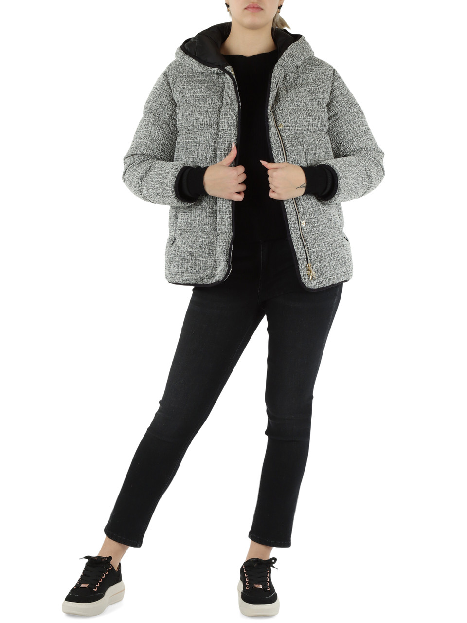 NERO | Piumino in tessuto effetto bouclé BOULEVARD