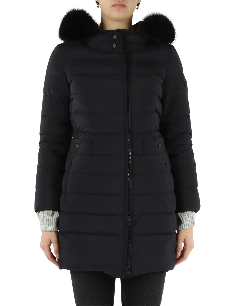 BLU SCURO | Piumino trapuntato con cappuccio SERIOLA ML 06 FUR