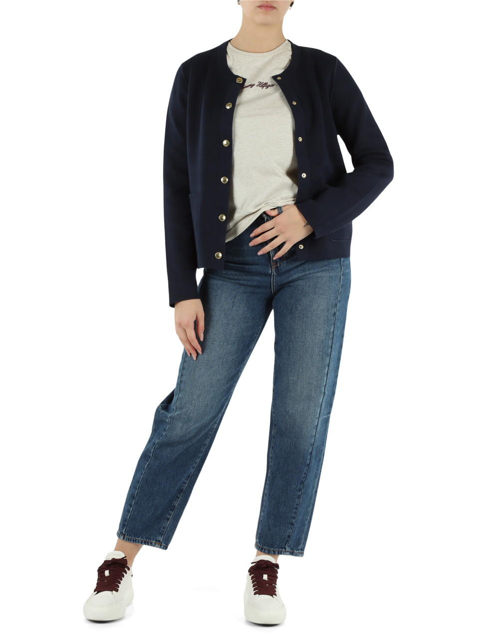 BLU | Cardigan reversibile in misto cotone