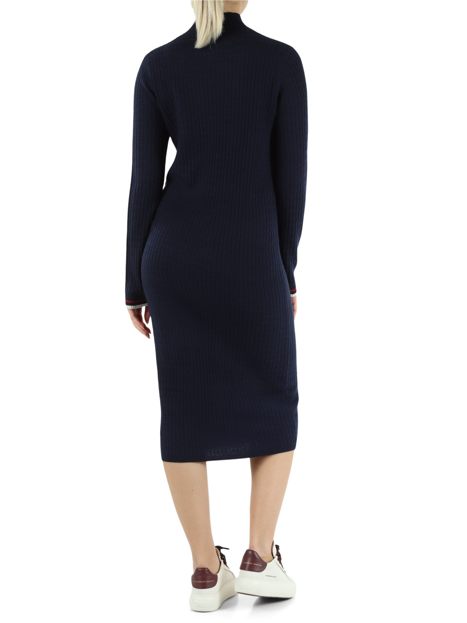 BLU SCURO | Abito midi in lana e cashmere