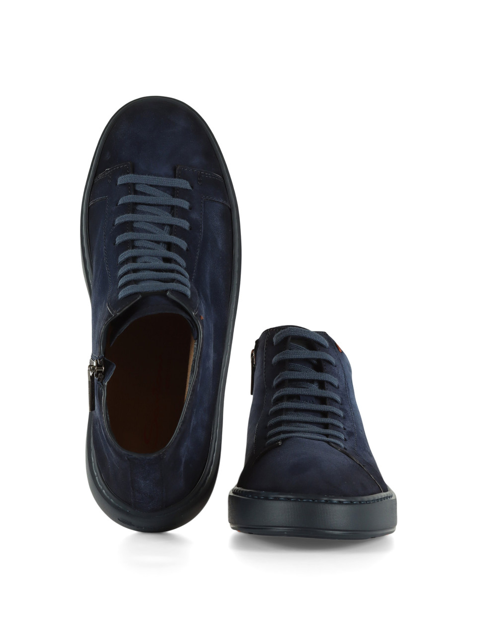 BLU | Sneakers alte in suede con logo impresso