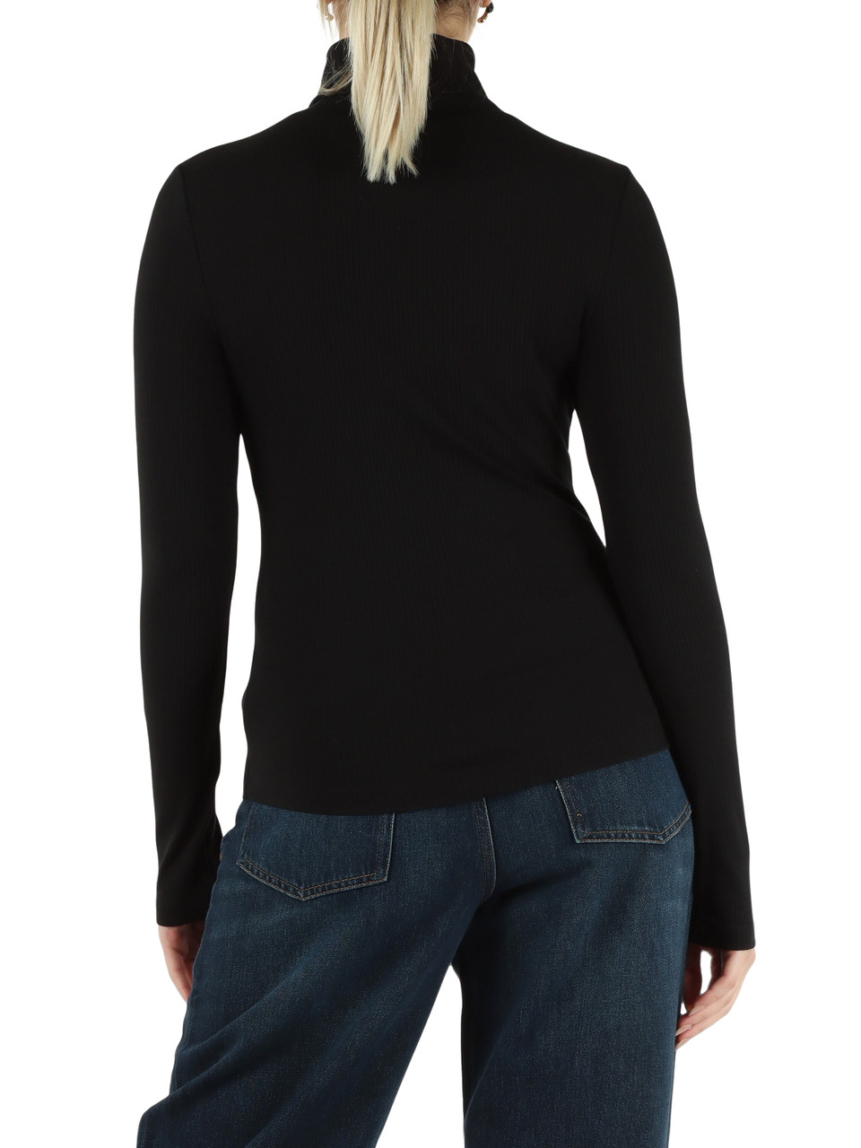 NERO | T-shirt manica lunga in viscosa stretch