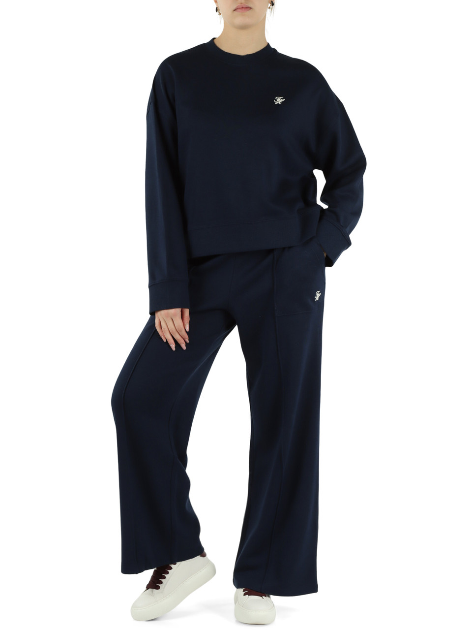 BLU SCURO | Pantalone sportivo in cotone e modal