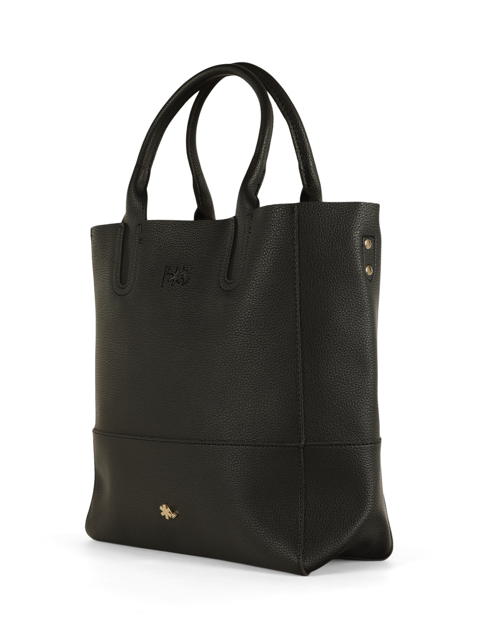 NERO | Borsa shopper media effetto martellato