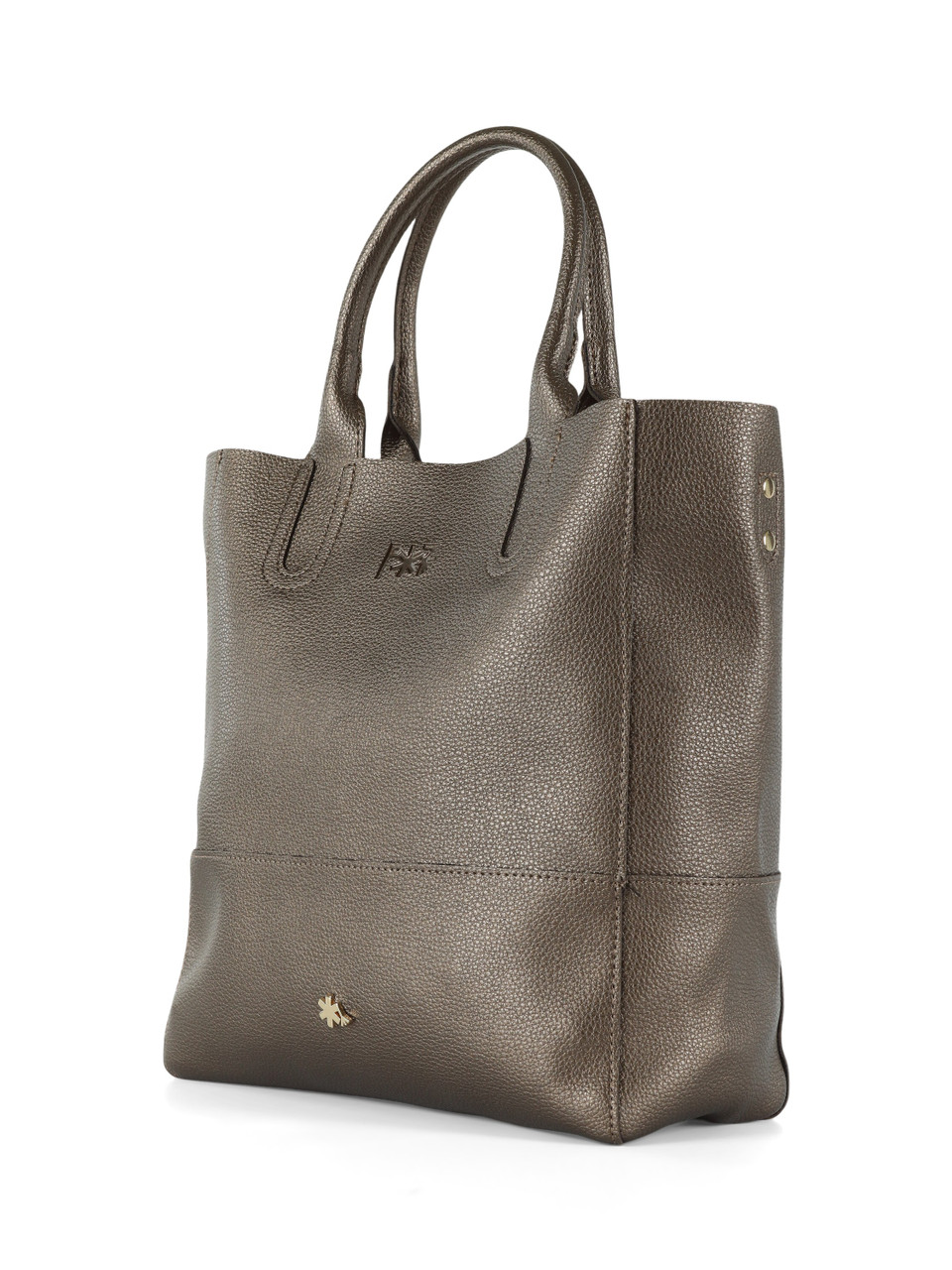 BRONZO | Borsa shopper media effetto martellato
