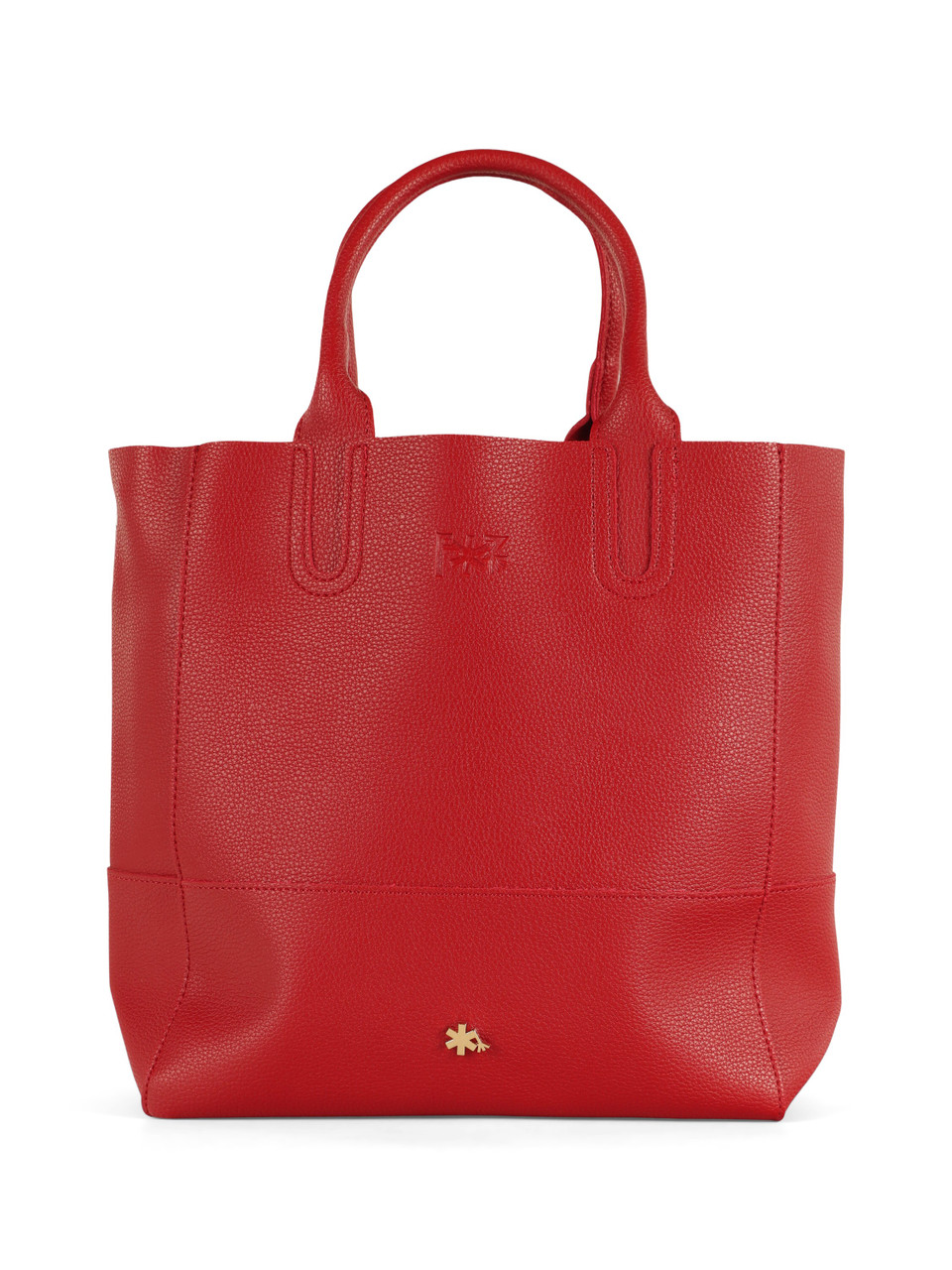 ROSSO | Borsa shopper media effetto martellato