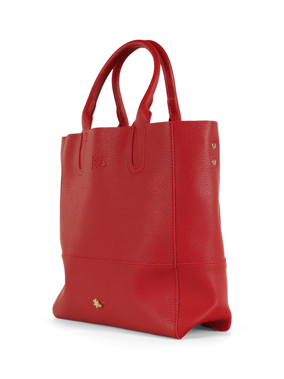 ROSSO | Borsa shopper media effetto martellato
