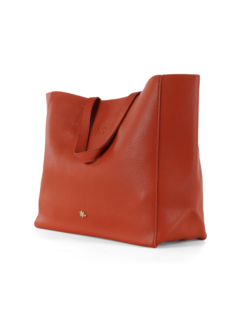 ARANCIONE | Borsa shopping effetto martellato con logo impresso