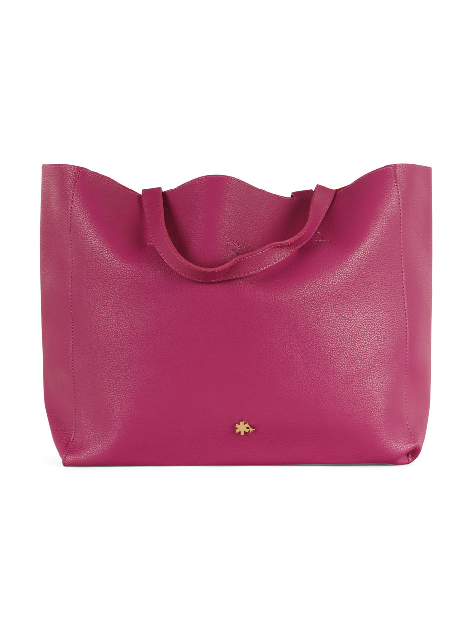 CICLAMINO | Borsa shopping effetto martellato con logo impresso