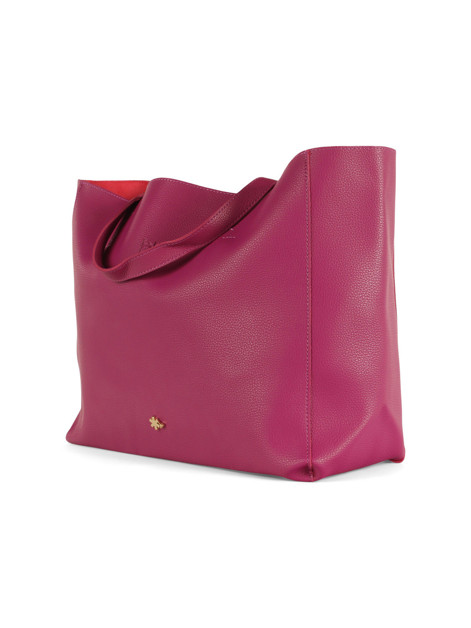 CICLAMINO | Borsa shopping effetto martellato con logo impresso