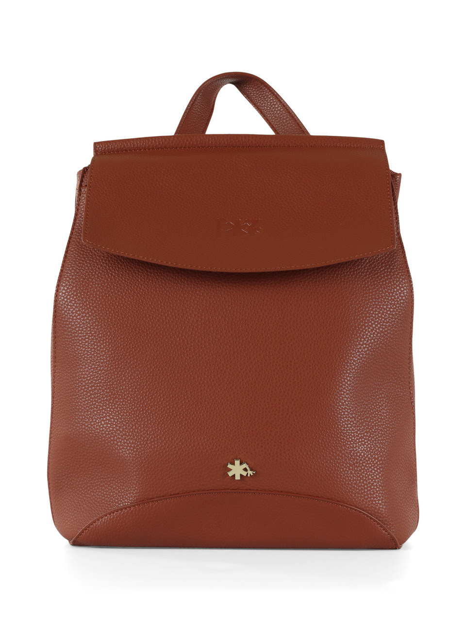 Leder | Gehämmerter Rucksack mit Logo-Plakette