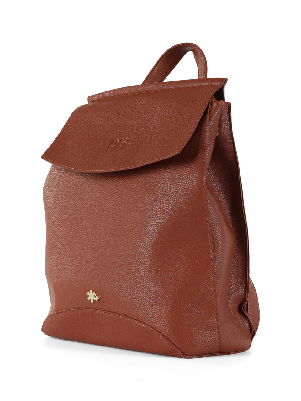 Leder | Gehämmerter Rucksack mit Logo-Plakette