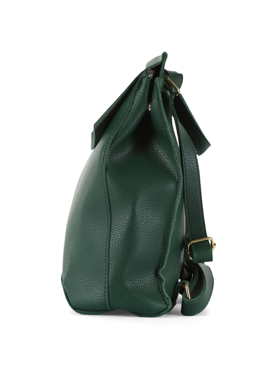 VERDE | Zaino effetto martellato con placca logo