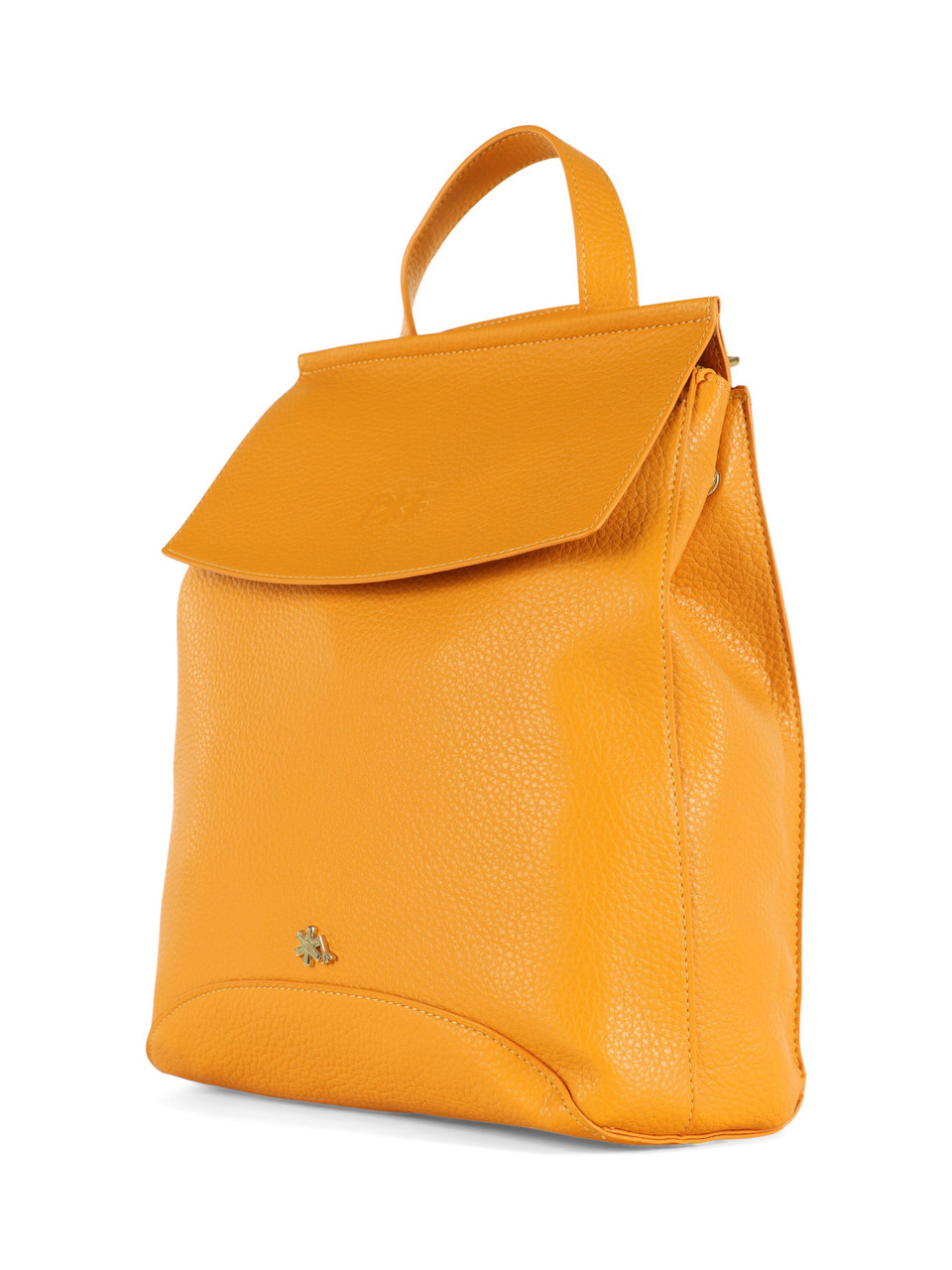 GIALLO SCURO | Zaino effetto martellato con placca logo