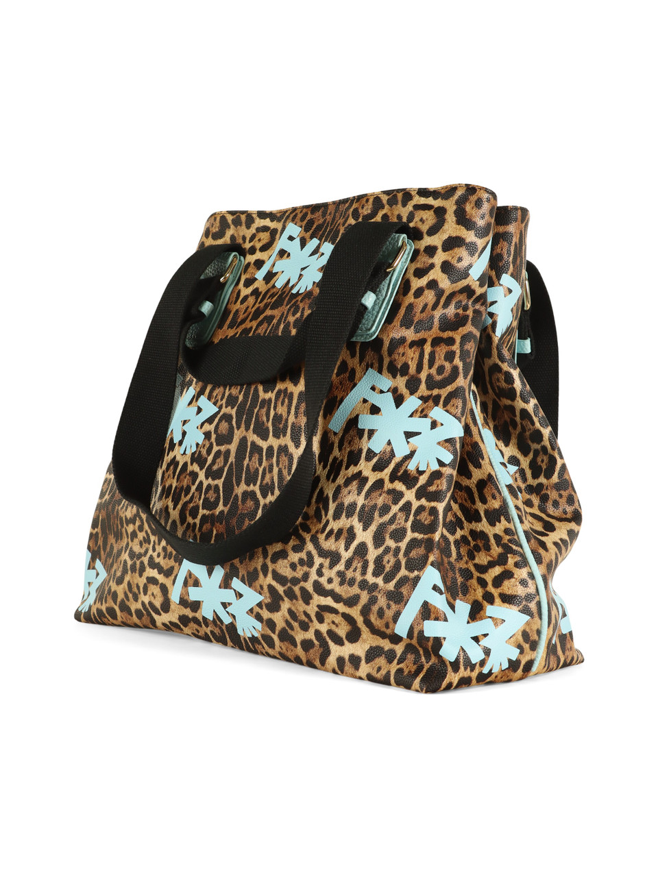 ANIMALIER | Borsa shopping effetto martellato con scritte logo