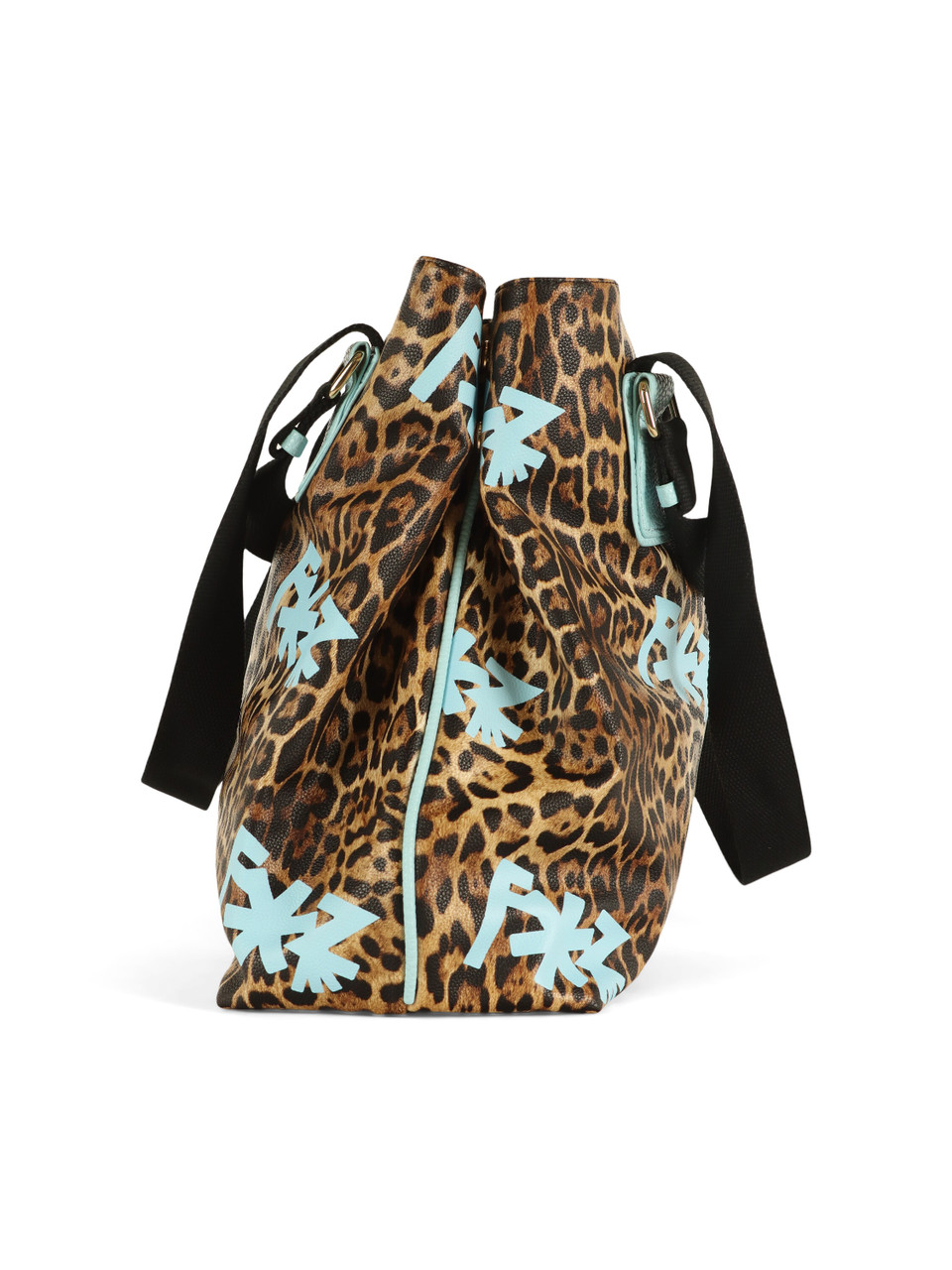 ANIMALIER | Borsa shopping effetto martellato con scritte logo