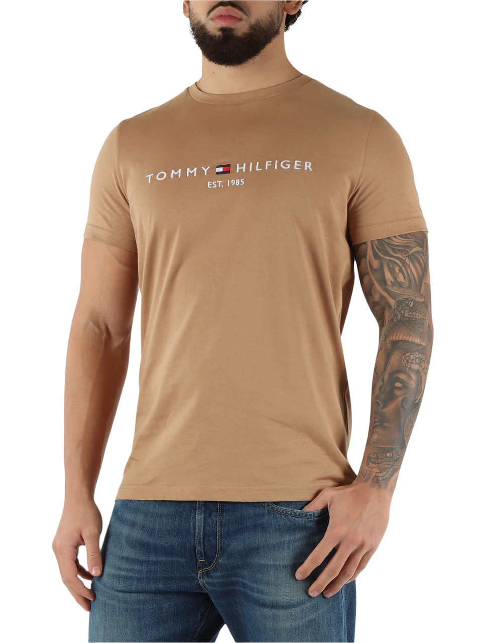CAMMELLO | T-shirt in cotone con scritta logo frontale